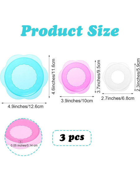 Tapa de Silicona ElevateTech 3 Pcs Reutilizables para Alimentos