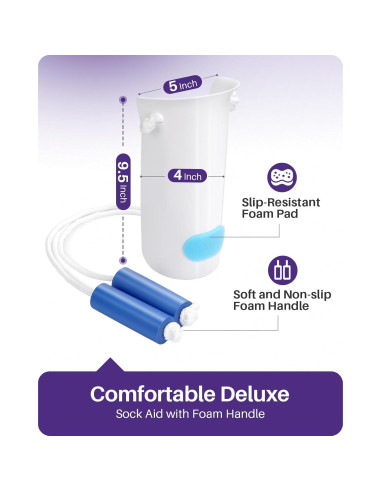 Ayuda para Ponerse Calcetines Kekoy - Blanco, 10.2 cm