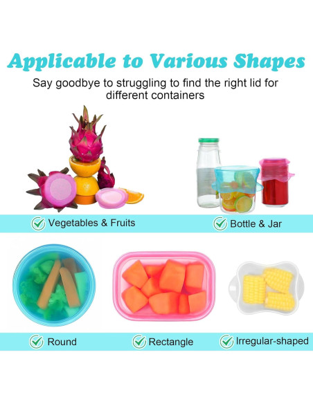 Tapa de Silicona ElevateTech 3 Pcs Reutilizables para Alimentos