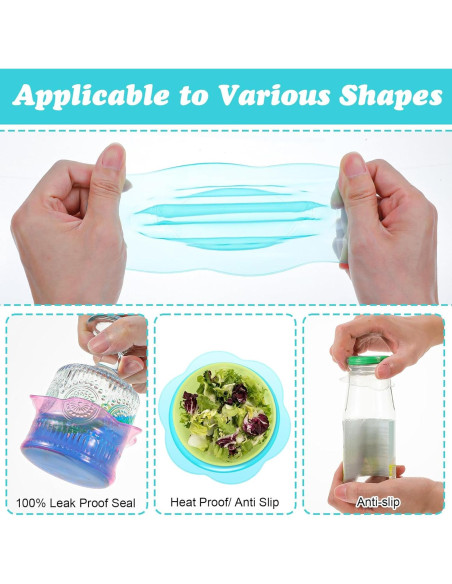 Tapa de Silicona ElevateTech 3 Pcs Reutilizables para Alimentos