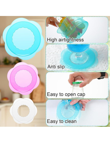 Tapa de Silicona ElevateTech 3 Pcs Reutilizables para Alimentos