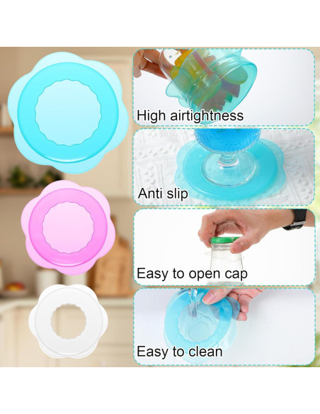 Tapa de Silicona ElevateTech 3 Pcs Reutilizables para Alimentos