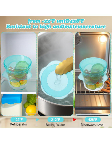 Tapa de Silicona ElevateTech 3 Pcs Reutilizables para Alimentos