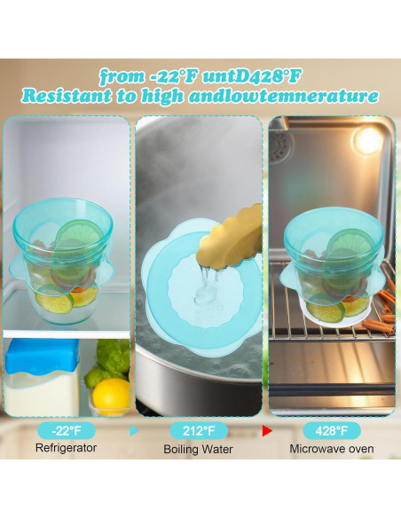 Tapa de Silicona ElevateTech 3 Pcs Reutilizables para Alimentos