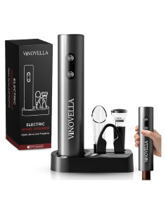 Sacacorchos Eléctrico Vinovella 4 en 1 con Cortador y Base