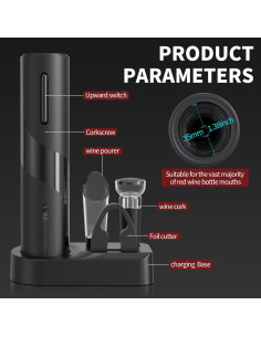 Abrebotellas Eléctrico 5-en-1 Liuzouwin con Base Recargable 2