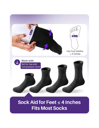 Ayuda para Ponerse Calcetines Kekoy - Blanco, 10.2 cm