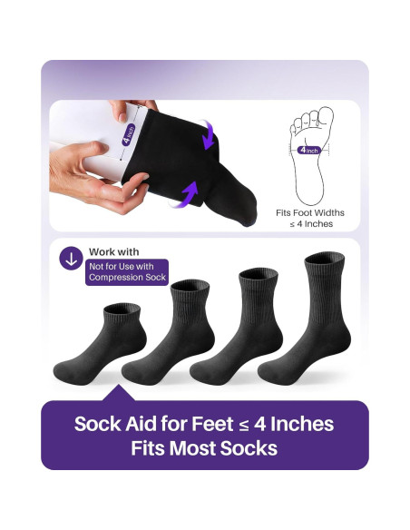 Ayuda para Ponerse Calcetines Kekoy - Blanco, 10.2 cm