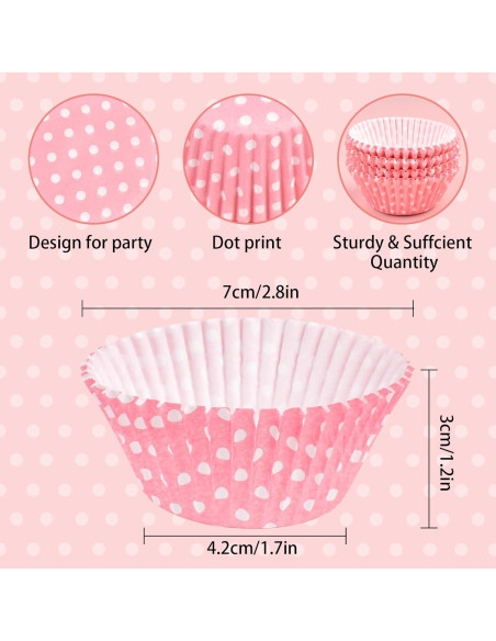 Forros de Cupcake Desechables JEPELUS 100pcs Lunares 5cm