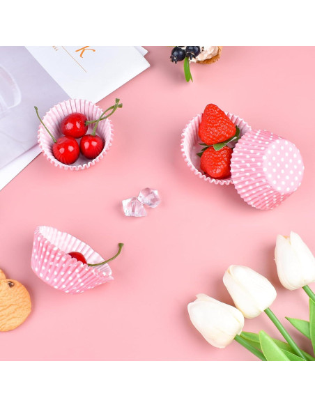 Forros de Cupcake Desechables JEPELUS 100pcs Lunares 5cm