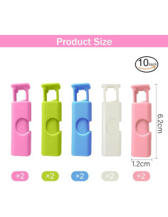 Clips para Bolsas de Pan Zlongron - Herméticos, 10 Piezas 2