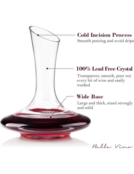 Decantador de Vino Bella Vino 750ml Cristal Soplado a Mano