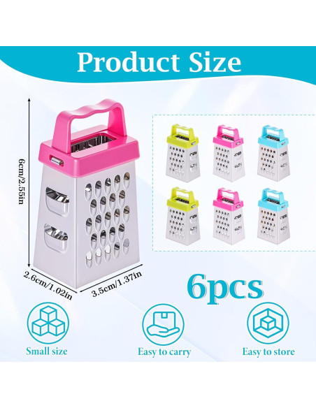 Rallador de Queso de Mano Josojoou 6PCS Acero Inoxidable Rallador de Queso de Mano Josojoou 6PCS Acero Inoxidable