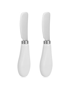 Set de 2 Cuchillos para Untar Mantequilla Nogeqi 13.31 cm Blanco