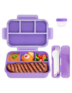 Caja de Almuerzo Bento Annaklin Morada 4 Compartimentos 45.8 oz