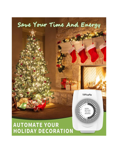 Temporizador Mecánico Tiffcofio 24 Horas Paquete de 2 Temporizador Mecánico Tiffcofio 24 Horas Paquete de 2