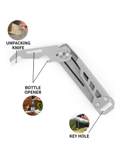 Herramienta Multiusos de Llavero 2 en 1 Genérico - Abrebotellas y Cortador 2