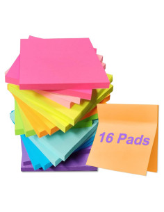 Notas Adhesivas Tesdluy 3x3 cm 16 Blocs Colores Brillantes