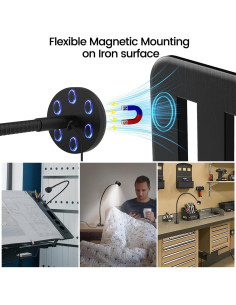 Luz de Lectura LED Magnética RVSPARK 3 Colores Regulable 2