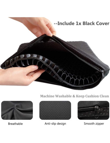 Cojín de Gel para Asientos Helishy Estándar 42x37 cm Transpirable