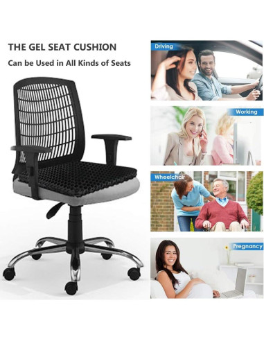 Cojín de Gel para Asientos Helishy Estándar 42x37 cm Transpirable