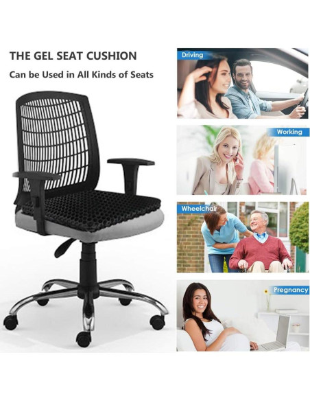 Cojín de Gel para Asientos Helishy Estándar 42x37 cm Transpirable