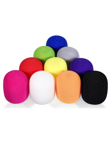 10 Fundas de Espuma para Micrófono Multicolor 7.21x6.1cm