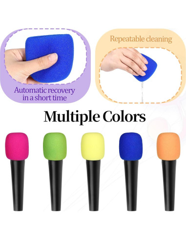 10 Fundas de Espuma para Micrófono Multicolor 7.21x6.1cm