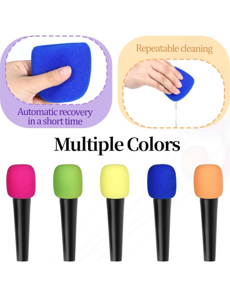 10 Fundas de Espuma para Micrófono Multicolor 7.21x6.1cm