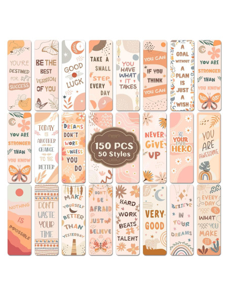 150 Marcadores de Libros Motivacionales Boho Zheyistep