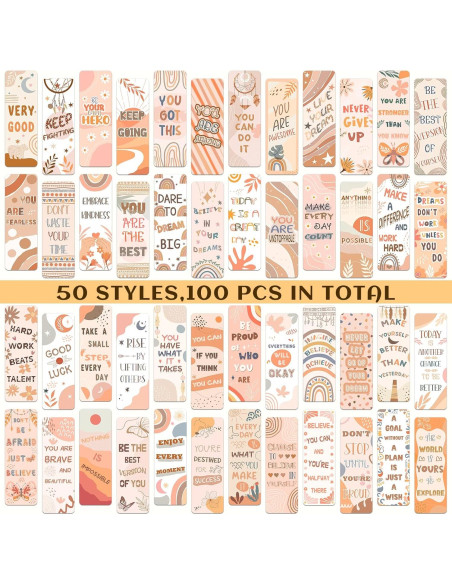 150 Marcadores de Libros Motivacionales Boho Zheyistep