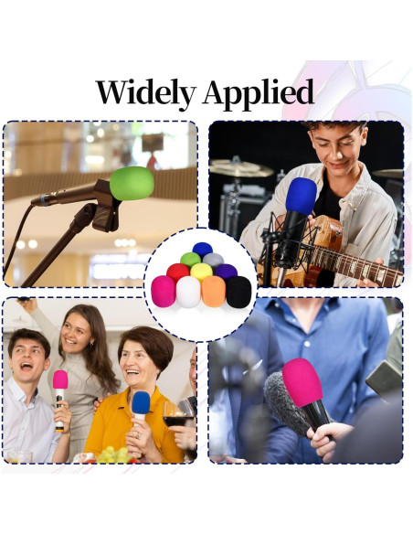 10 Fundas de Espuma para Micrófono Multicolor 7.21x6.1cm