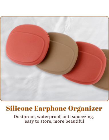 4 Fundas de Silicona para Auriculares Tweruna - Rojo y Marrón