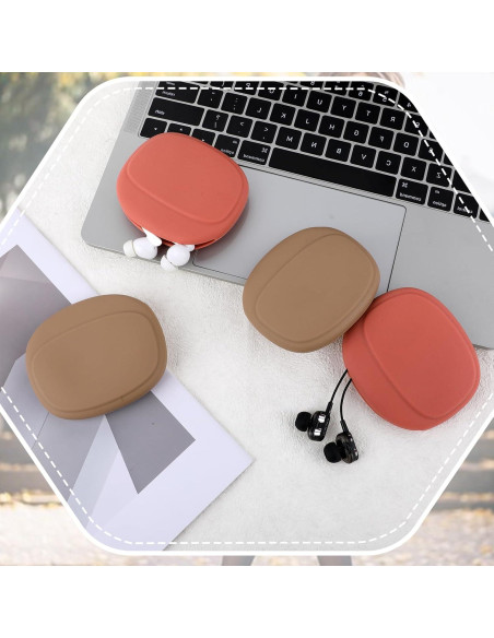 4 Fundas de Silicona para Auriculares Tweruna - Rojo y Marrón