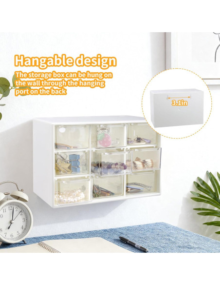 Organizador de Cajones Mini STILTOOL 2PCS 9 Cajones Transparente