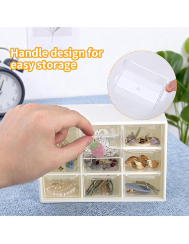 Organizador de Cajones Mini STILTOOL 2PCS 9 Cajones Transparente