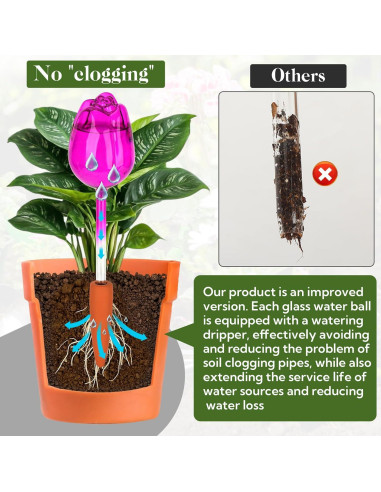 Esferas de Riego Automático 6 Pack - Vidrio para Plantas