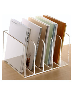 Organizador de Archivos Acrílico SANRUI B5 5 Secciones Transparente