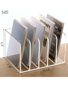 Organizador de Archivos Acrílico SANRUI B5 5 Secciones Transparente 2