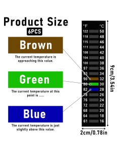 6 Tiras de Termómetro Adhesivas para Acuario FdcZeyxior 15-50C 2