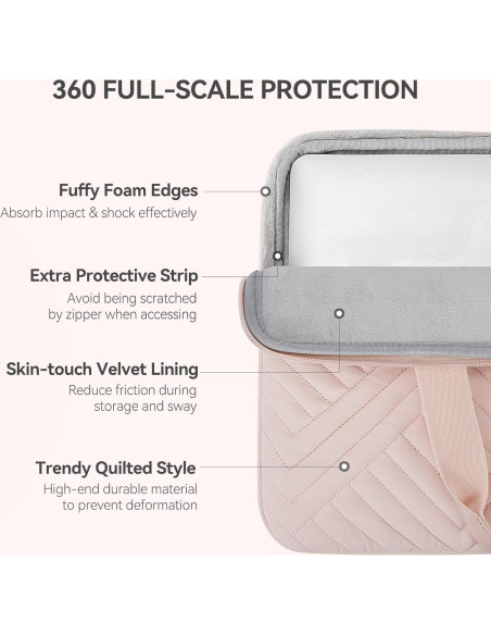 Funda para Laptop BOSTANTEN 13" Rosa Acolchada Impermeable