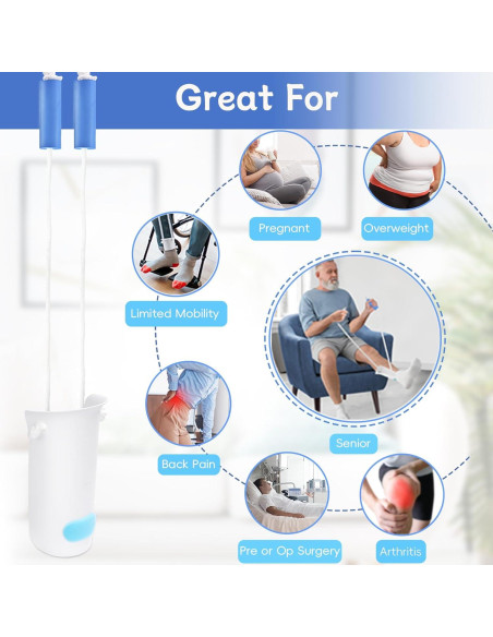 Asistente para Ponerse Calcetines Yitobecka Blanco - Sin Agacharse
