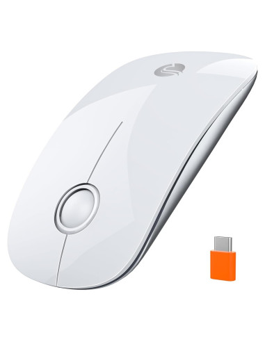 RAPIQUE R306C Ratón Inalámbrico USB-C Blanco, Silencioso, 3 DPI