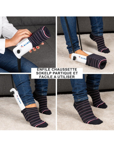 Ayuda para Ponerse Calcetines Ergonomica riime - Gris