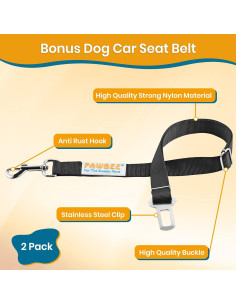 Cinturones de Seguridad para Perros PAWBEE - 2 Pack Ajustable 2