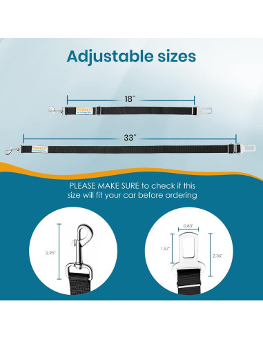 Cinturones de Seguridad para Perros PAWBEE - 2 Pack Ajustable