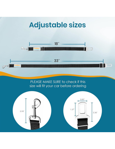 Cinturones de Seguridad para Perros PAWBEE - 2 Pack Ajustable