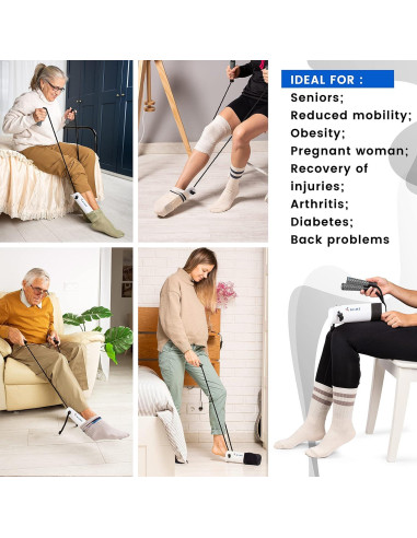 Ayuda para Ponerse Calcetines Ergonomica riime - Gris