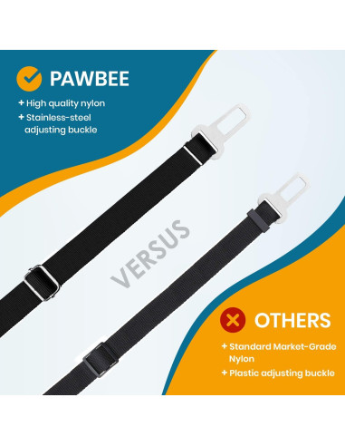 Cinturones de Seguridad para Perros PAWBEE - 2 Pack Ajustable