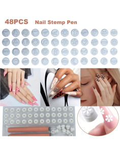 Juego de 48 Bolígrafos para Estampado de Uñas Naranja 2